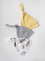 Шапочка с узелком 3 штуки «Silver kids»